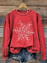 Women Christmas Crew Neck Printing Casual Spring/Fall Long Sleeve Sweatshirt