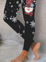 Women Christmas Snowman Casual All Season Printing Long Leggings