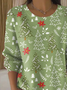 Women Christmas Printing Spring/Fall Casual Long Sleeve Crew Neck Sweater