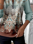 Women Floral Crew Neck Printing Casual Spring/Fall Long Sleeve Sweatshirt
