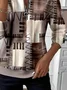Women Abstract Crew Neck Printing Casual Spring/Fall Long Sleeve Sweatshirt