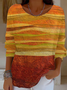 Women Abstract Printing Spring/Fall Casual Long Sleeve Crew Neck Sweater