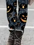 Women Halloween (pumpkin) Casual All Season Printing Long Leggings