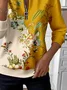 Women Floral Crew Neck Printing Casual Spring/Fall Long Sleeve Sweatshirt