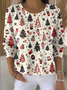 Women Christmas Printing Spring/Fall Casual Long Sleeve Crew Neck Sweater