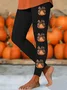 Women Halloween (pumpkin) Casual All Season Printing Long Leggings
