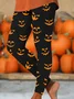 Women Halloween (pumpkin) Casual All Season Printing Long Leggings