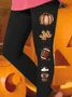 Women Maple Leaf Casual All Season Printing Long Leggings