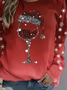 Women Christmas Long Sleeve Tee T-shirt Crew Neck Printing Casual Spring/Fall Graphic Tee Top