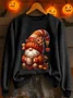 Women Maple Leaf Crew Neck Printing Casual Spring/Fall Long Sleeve Sweatshirt