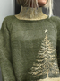 Women Christmas Printing Spring/Fall Vintage Long Sleeve Turtleneck Sweater