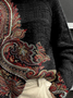 Women Ethnic Printing Spring/Fall Vintage Long Sleeve Turtleneck Sweater