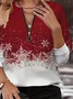 Women Christmas Crew Neck Printing Casual Spring/Fall Long Sleeve Sweatshirt