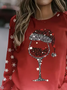 Women Christmas Long Sleeve Tee T-shirt Crew Neck Printing Casual Spring/Fall Graphic Tee Top