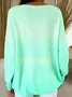 Women Ombre Spring/Fall Casual Long Sleeve V Neck Cotton Sweater