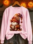 Women Maple Leaf Crew Neck Printing Casual Spring/Fall Long Sleeve Sweatshirt