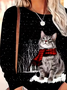 Women Christmas Long Sleeve Tee T-shirt Crew Neck Printing Casual Spring/Fall Graphic Tee Top