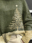 Women Christmas Printing Spring/Fall Vintage Long Sleeve Turtleneck Sweater