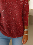 Women Christmas Printing Spring/Fall Vintage Long Sleeve Turtleneck Sweater