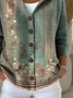Women Floral Printing Long Sleeve Hoodie Casual Spring/Fall Cardigan Outerwear