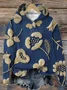 Women Floral Spring/Fall Printing Long Sleeve Casual Daily Hoodie