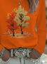 Women Maple Leaf Long Sleeve Tee T-shirt Crew Neck Printing Casual Spring/Fall Graphic Tee Top