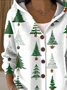 Women Christmas Printing Long Sleeve Hoodie Casual Spring/Fall Cardigan Outerwear