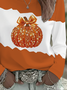 Women Halloween (pumpkin) Long Sleeve Tee T-shirt Crew Neck Printing Casual Spring/Fall Graphic Tee Top