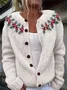 Women Floral Printing Long Sleeve Crew Neck Vintage Spring/Fall Cardigan Outerwear