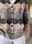 Women Abstract Printing Long Sleeve Hoodie Casual Spring/Fall Cardigan Outerwear