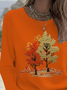 Women Maple Leaf Long Sleeve Tee T-shirt Crew Neck Printing Casual Spring/Fall Graphic Tee Top