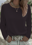 Women Plain Long Sleeve Tee T-shirt Crew Neck Printing Casual Spring/Fall Graphic Tee Top