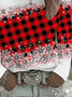 Women Plaid Long Sleeve Tee T-shirt Crew Neck Printing Casual Spring/Fall Graphic Tee Top