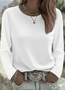 Women Plain Long Sleeve Tee T-shirt Crew Neck Printing Casual Spring/Fall Graphic Tee Top