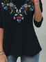Women Floral Long Sleeve Tee T-shirt Crew Neck Casual Spring/Fall Tunic Top