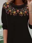 Women Floral Long Sleeve Tee T-shirt Crew Neck Casual Spring/Fall Tunic Top