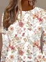 Women Floral Long Sleeve Tee T-shirt Crew Neck Printing Casual Spring/Fall Graphic Tee Top