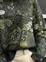 Women Floral Printing Spring/Fall Vintage Long Sleeve Turtleneck Sweater