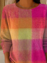 Women Abstract Printing Spring/Fall Casual Long Sleeve Crew Neck Sweater