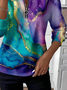 Women Abstract Crew Neck Printing Casual Spring/Fall Long Sleeve Sweatshirt