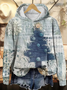 Women Christmas Spring/Fall Printing Long Sleeve Casual Daily Hoodie
