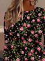 Women Floral Long Sleeve Tee T-shirt Crew Neck Printing Casual Spring/Fall Graphic Tee Top