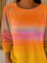 Women Abstract Printing Spring/Fall Casual Long Sleeve Crew Neck Sweater