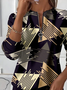 Women Abstract Crew Neck Printing Casual Spring/Fall Long Sleeve Sweatshirt