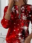 Women Christmas Crew Neck Printing Casual Spring/Fall Long Sleeve Sweatshirt