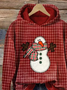 Women Plaid Spring/Fall Printing Long Sleeve Casual Daily Hoodie