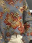 Women Floral Printing Spring/Fall Vintage Long Sleeve Turtleneck Sweater