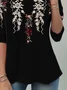 Women Floral Long Sleeve Tee T-shirt Crew Neck Casual Spring/Fall Tunic Top