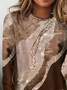 Women Abstract Long Sleeve Tee T-shirt Crew Neck Printing Casual Spring/Fall Graphic Tee Top