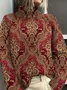 Women Floral Printing Spring/Fall Vintage Long Sleeve Turtleneck Sweater